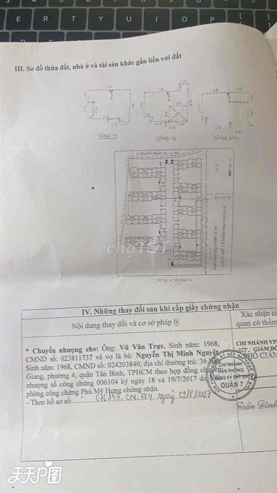 cần bán gấp  đia chỉ nhà 11C P2-15 chung cư skygaden 3 Tân phong quận