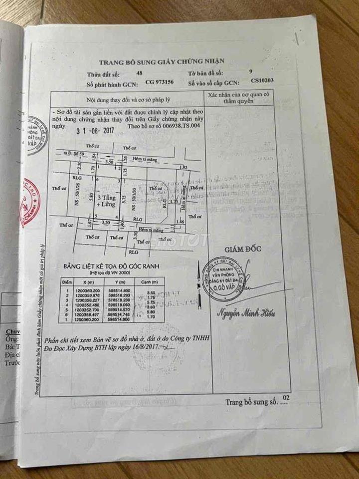 Chính chủ gia đình cần bán nhà 50/1/28 Đường Số 59, kế Phạm Văn Chiêu,