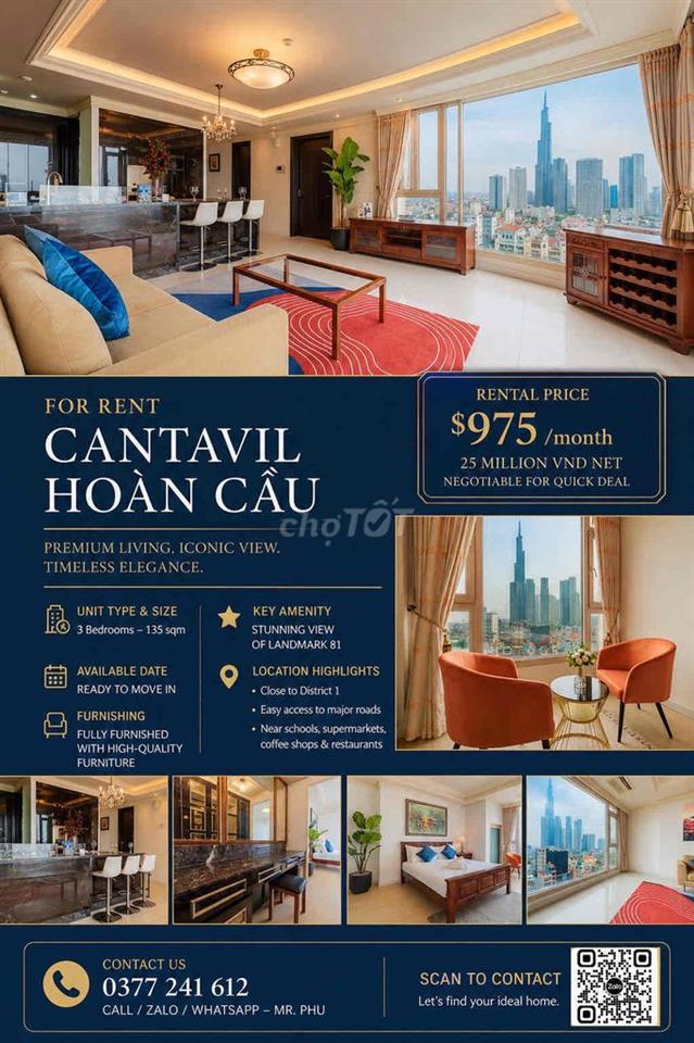 Hàng hiếm! Cantavil Hoàn Cầu 3pn
