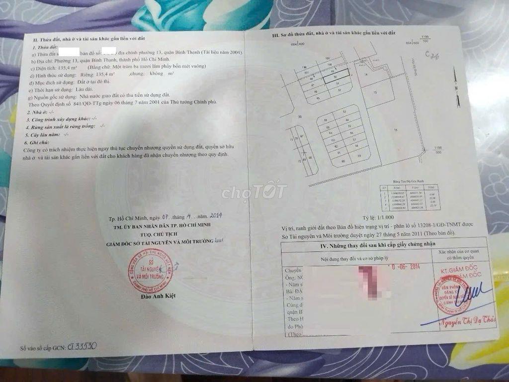 Quá rẻ cho Lô đất ngang bề thế 6x22,5(135m2) đường xe hơi Bình Lợi