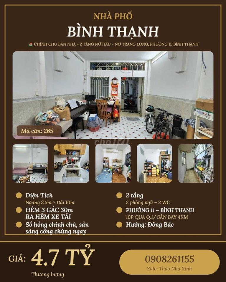 CHÍNH CHỦ CẦN BÁN GẤP NHÀ -  2 TẦNG NƠ TRANG LONG
