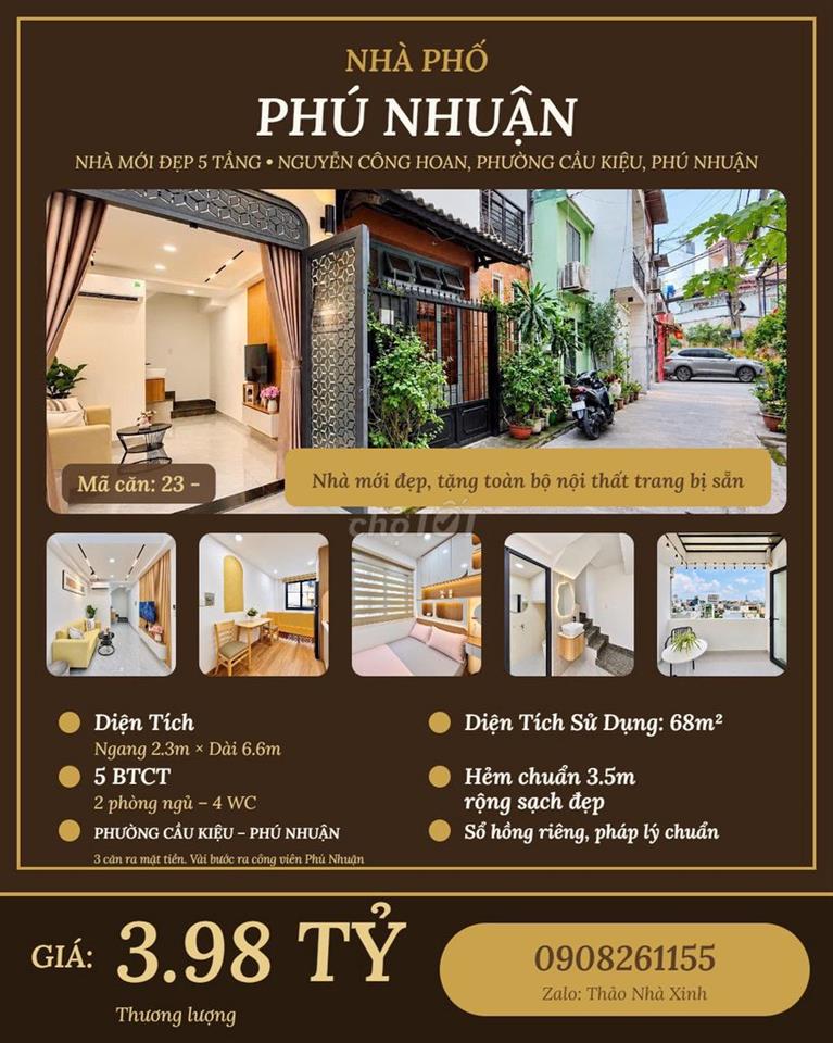🔥CHƯA TỚI 4 TỶ – SỞ HỮU NHÀ MỚI ĐẸP 5 TẦNG NGAY TRUNG TÂM PHÚ NHUẬN!