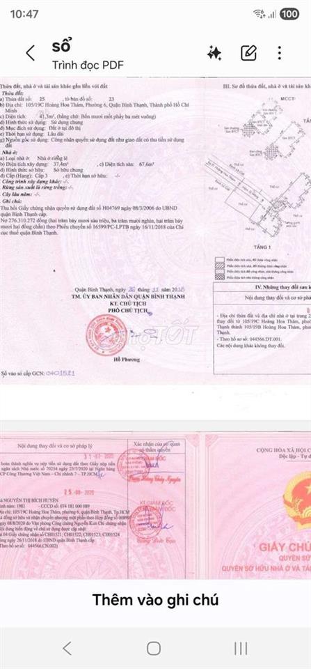 Nhà riêng đất sổ hồng 41,3 m2 đường  Hoàng Hoa Thám , P Gia Định