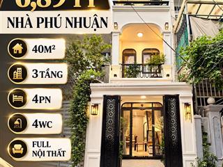 6,89 TỶ - NHÀ PHÚ NHUẬN - 40M² - 3 TẦNG - 4PN – 4WC - FULL NỘI THẤT