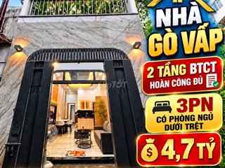 🔥 NHÀ GÒ VẤP – 30,4m² - 2 TẦNG BTCT – HOÀN CÔNG ĐỦ – 3PN – 4,7 TỶ 🔥