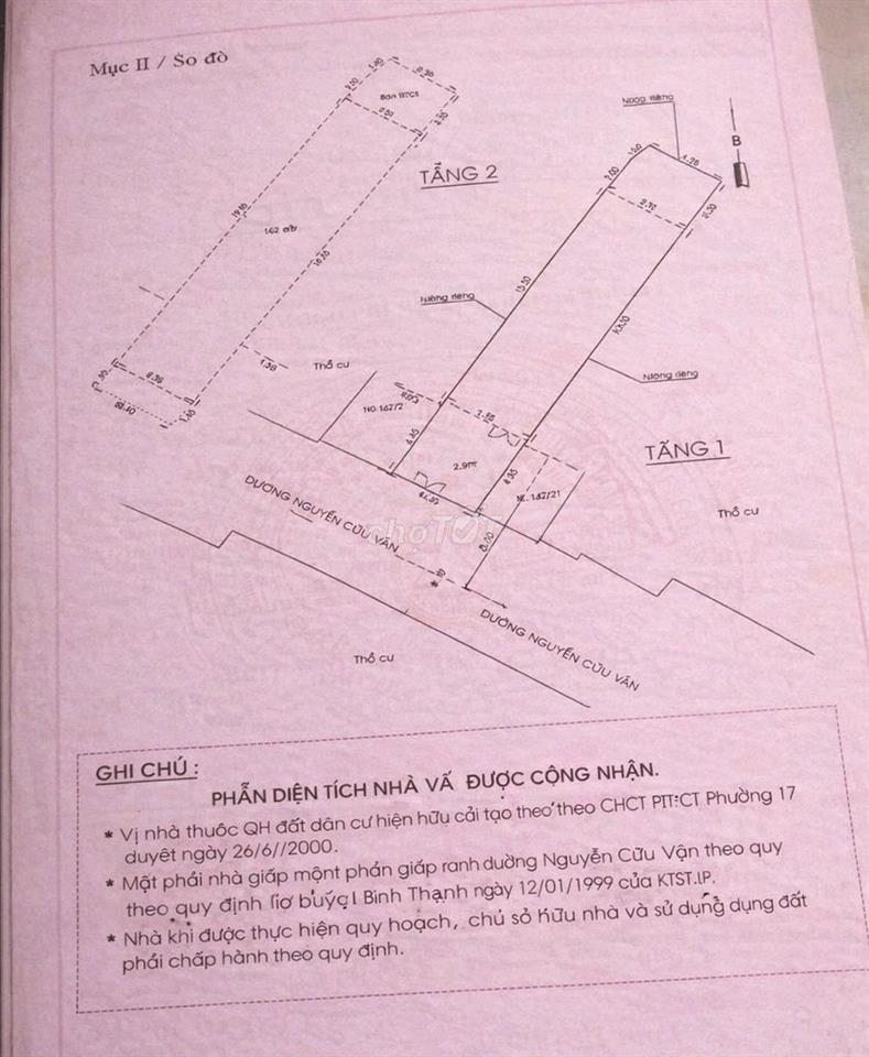 chính chủ bán nhà 104 Nguyễn Cửu Vân- Bình Thạnh. giá 265tr/m2- 108m2