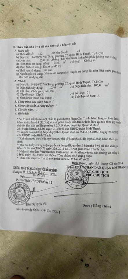 Bán Nhà Phường 2, Quận Bình Thạnh