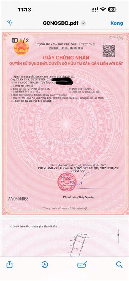 Bán nhà riêng 66/143A Xô Viết Nghệ Tĩnh, 5,65 tỷ, 46,5m2