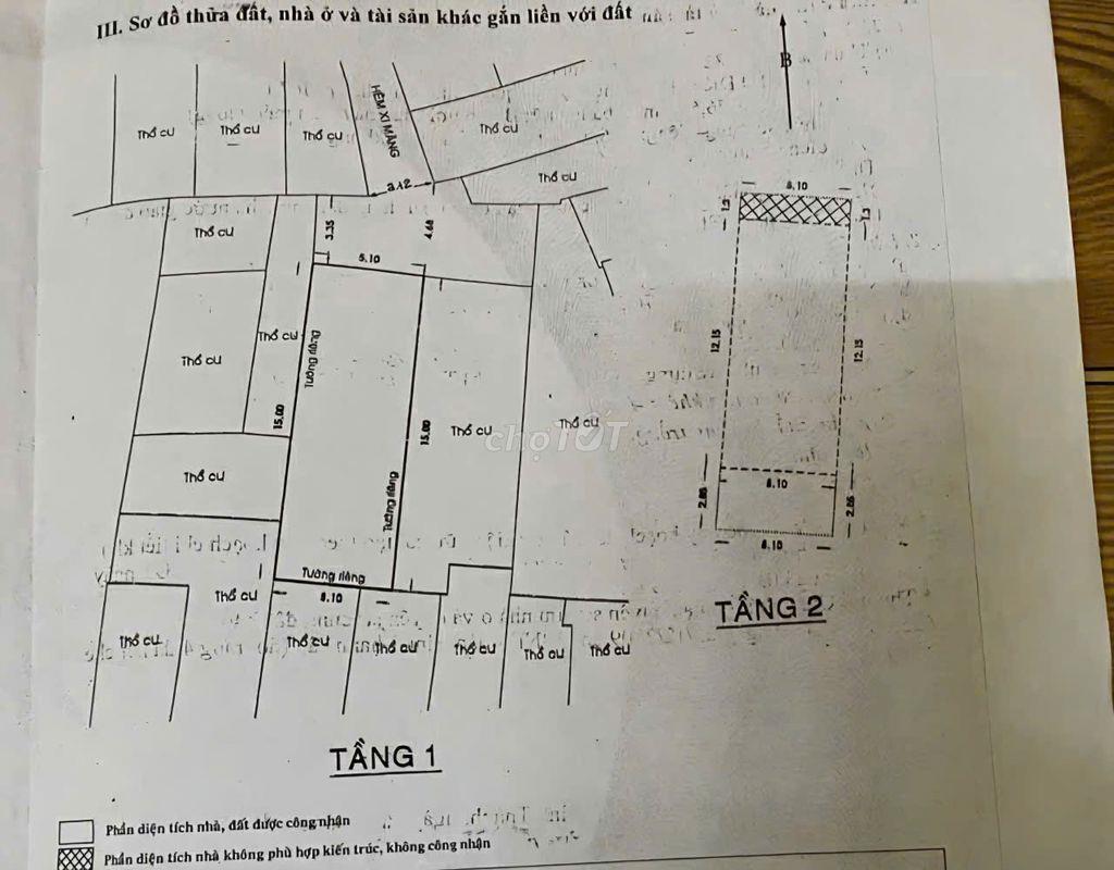​Nhà 2 tầng chợ Bà Chiểu Bình Thạnh - 76.5m² sổ hồng hoàn công
