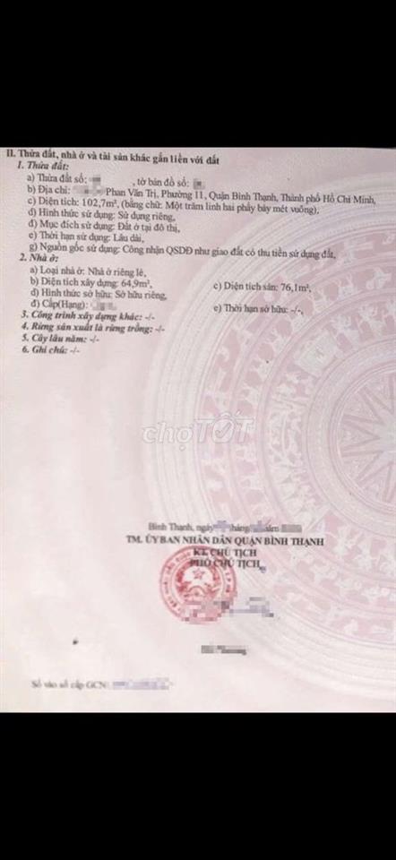 Bán nhà Phan Văn Trị 102.7m² - Ngang 6.2m, HXH thông, Giá nhỉnh 8 tỷ