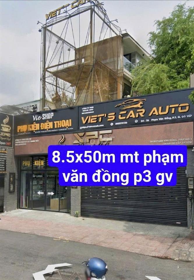 Cho thuê nhà Mặt Tiền Phạm Văn Đồng, P1, Gò Vấp, DT 8.5x50m, trệt.