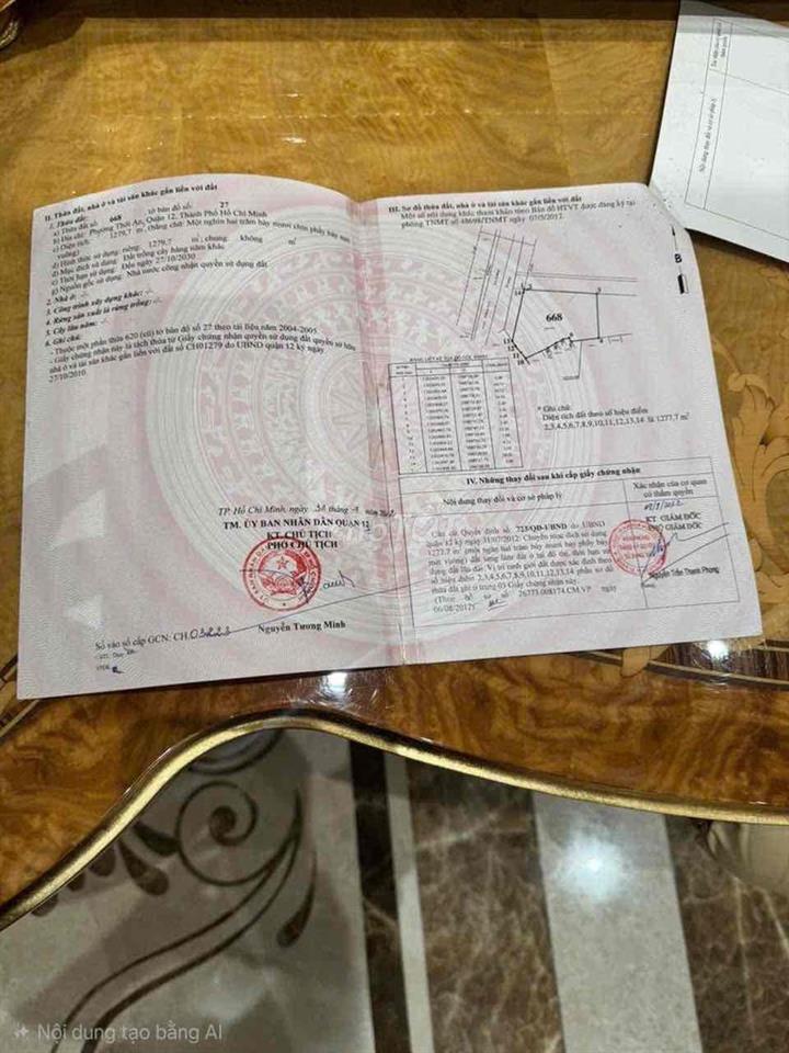 CHO THUÊ ĐẤT GÓC 2MT LÊ THỊ RIÊNG THỚI AN Q12