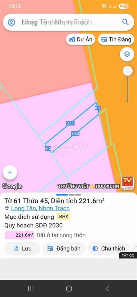 Cần bán gấp lô đất ở nhơn trạch, giá 2,5tỷ (thương lượng)
