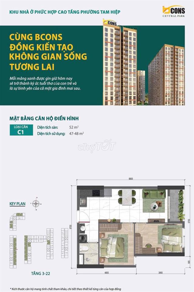 Sơ đồ 9 loại căn 2PN Dự án Bcons, hỗ trợ tìm căn hộ theo tầng, view.