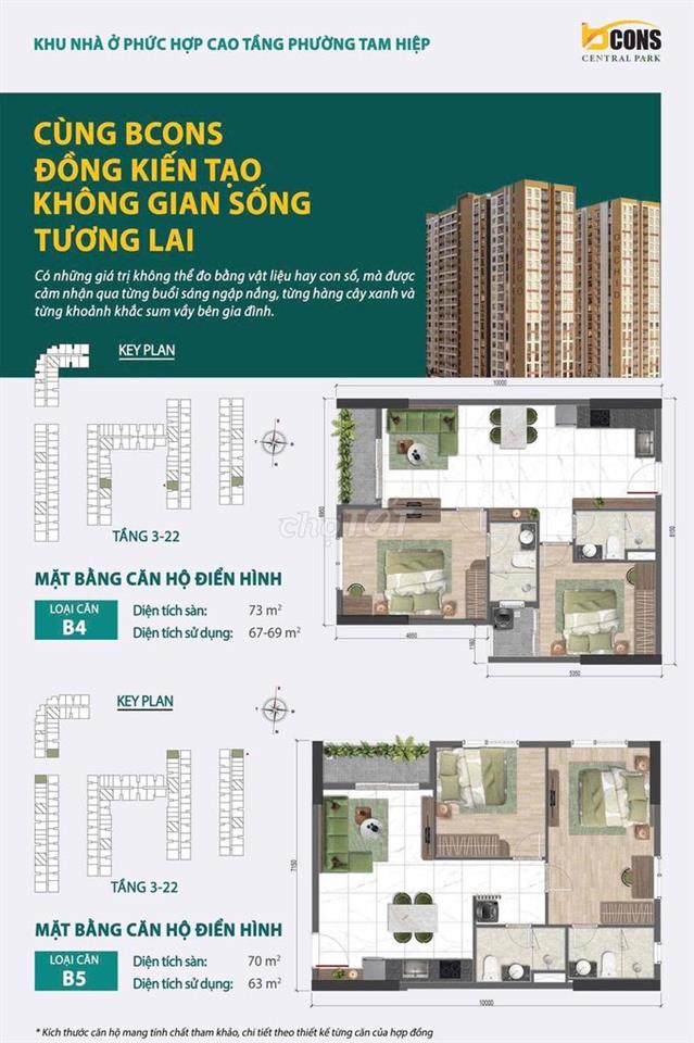 Sơ đồ 9 loại căn 2PN Dự án Bcons, hỗ trợ tìm căn hộ theo tầng, view.