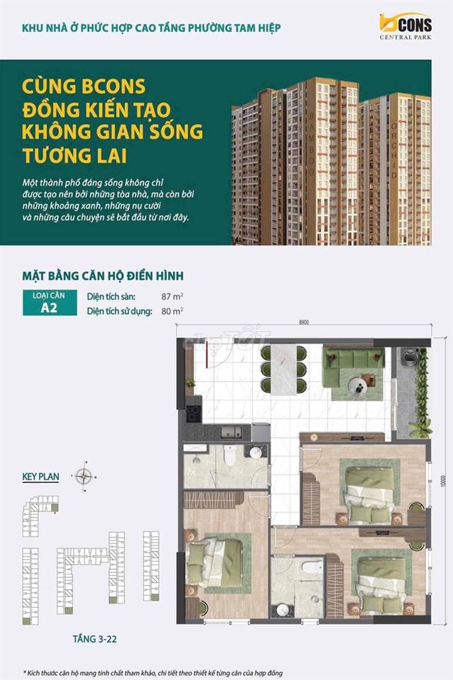 Căn góc 3PN dự án Bcons Central Park rộng rãi,thoáng mát,siêu đẳng cấp