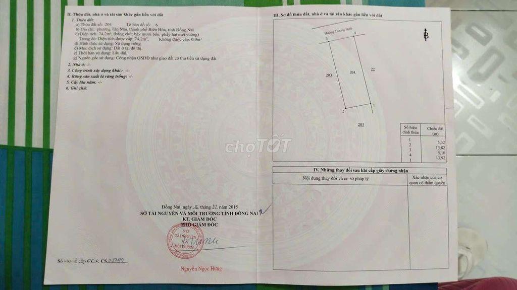 Bán nhà mặt tiền 10.5 mét trung tâm thành phố Biên Hoà Đồng Nai 