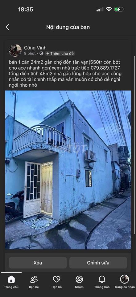 nhà gác lửng 24m2 tổng diện tích 45m2