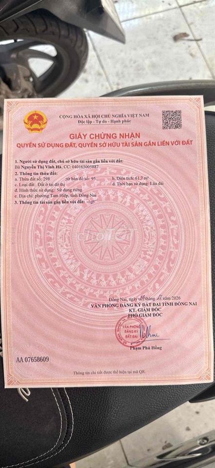 Bán Đất ngay cây xăng Vườn Mít Tp.Biên hoà 62m2  2 tỉ 850tr