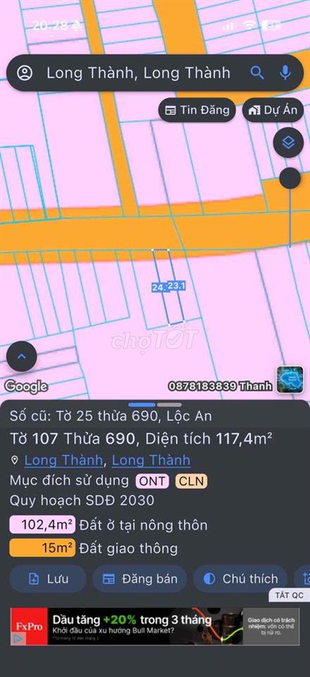 Cần bán nhà mặt tiền đường Bưng Cơ Long Thành