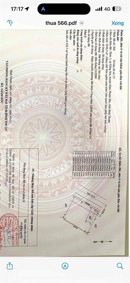 Bán đất mặt tiền quốc lộ 1 Hồng Sơn, Bình Thuận