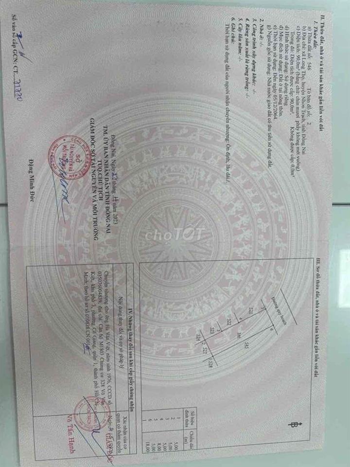 đất chính chủ