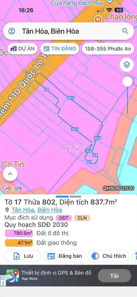 đât chinh chủ có 170m tho cu