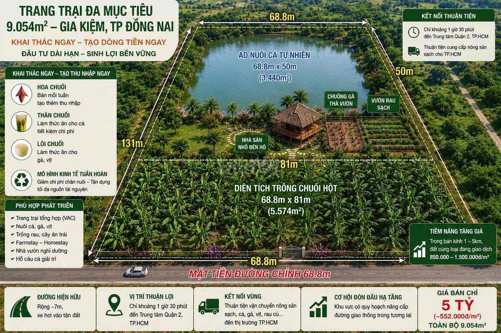 Đất làm trang trại, FarmStay cách HCM 50 phút chỉ 598tr/1m2