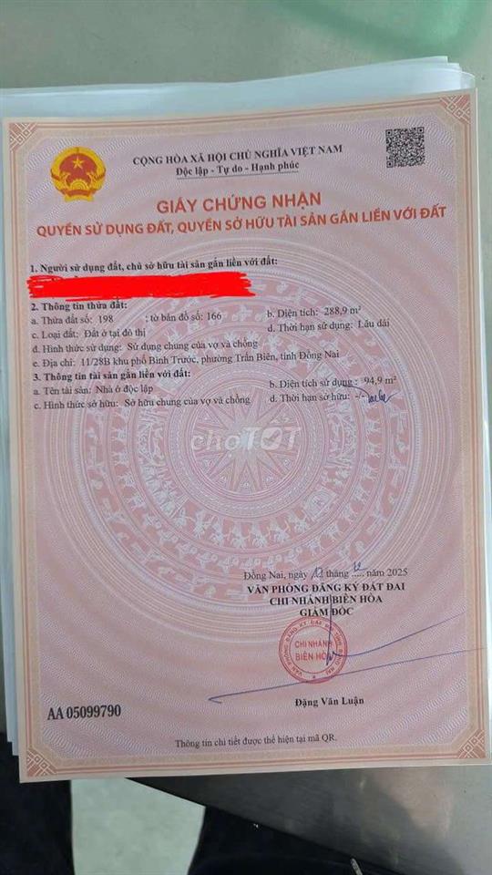 Đất ở đô thị trung tâm phường Trấn Biên, giao lưu cả đất NN vùng xa