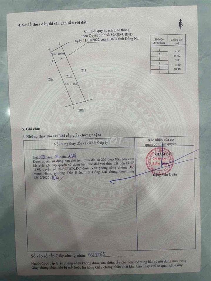 Đất SHR hẻm ô tô 1555 Bùi Hữu Nghĩa DT 85,5m tc 69,5m