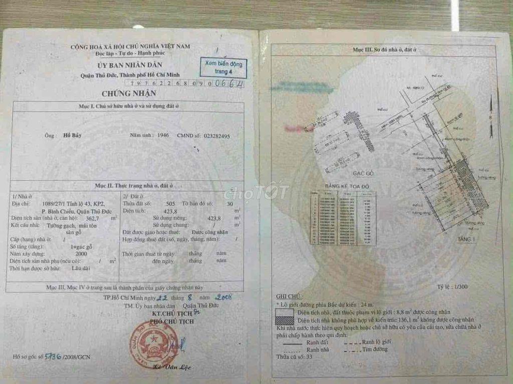 Nhà sổ chung mini gần trường tiểu học và Giáo xứ Bình Chiểu