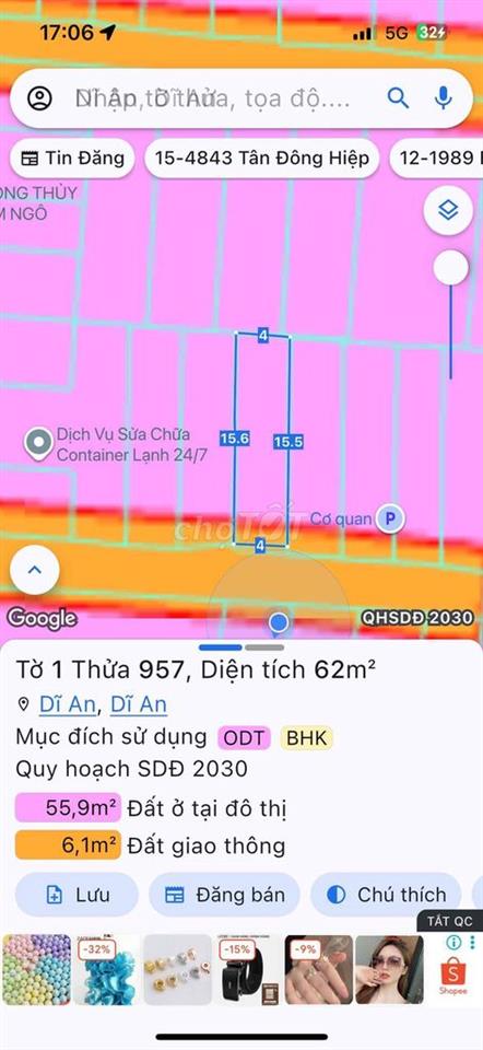 Nhà SHR lầu Trệt 3pn 64m2 Phan Bội Châu P.Dĩ An
