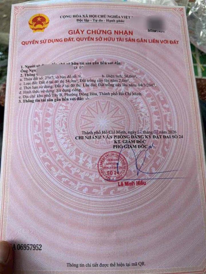 Nhà SHR p.Đông Hoà _gần siêu thị Go_Lầu Trệt_4pn_Dt 56m2