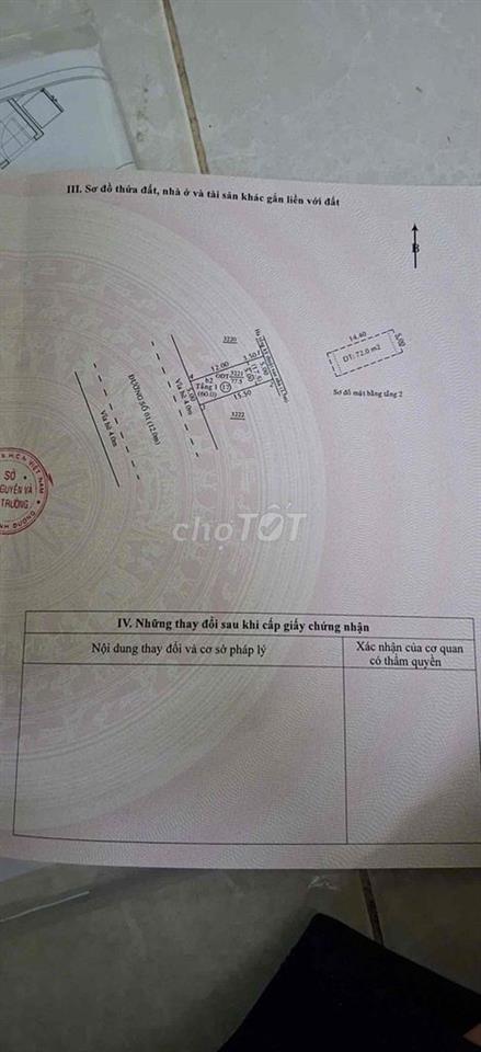 Nhà Đã Hoàn Công khu nhà ở Thắng Lợi - gần Vincom 550. Trục chính Đs1