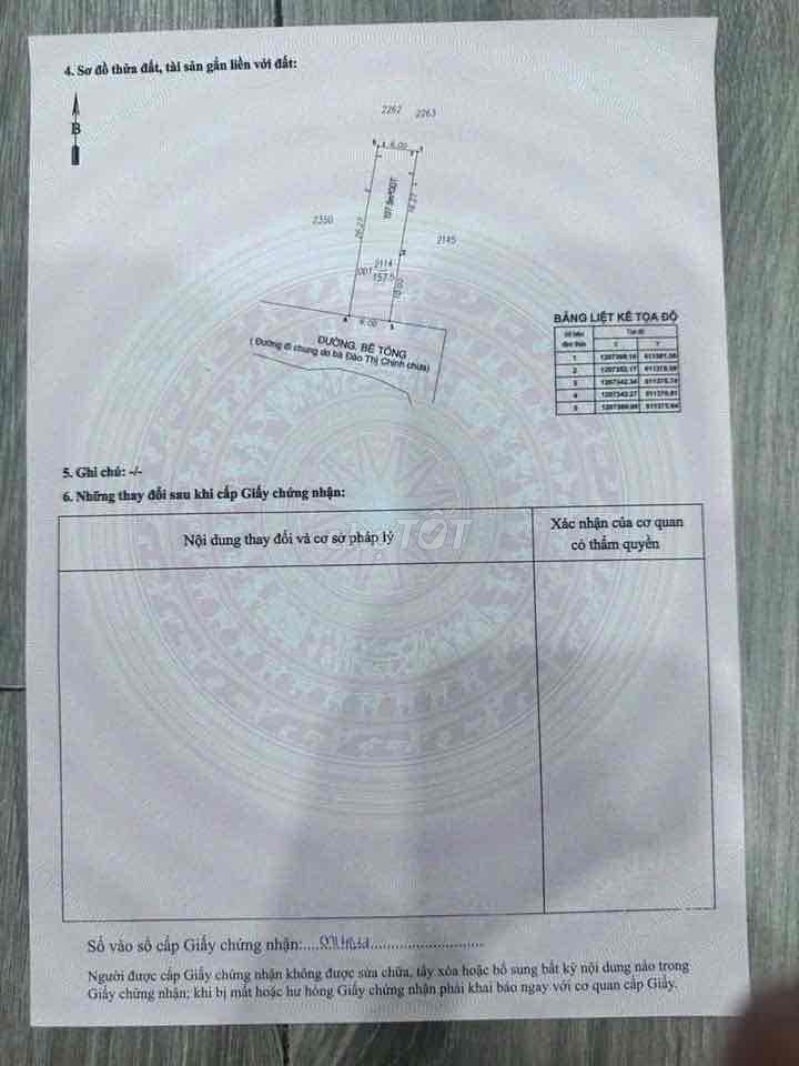 DT 157m2 Tc 100% ngay ngã ba Cây Điệp