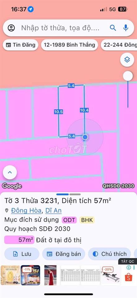 Nhà SHR p.ĐÔNG Hoà 57m2 đường ô tô Nguyễn Công Hoan vô chút