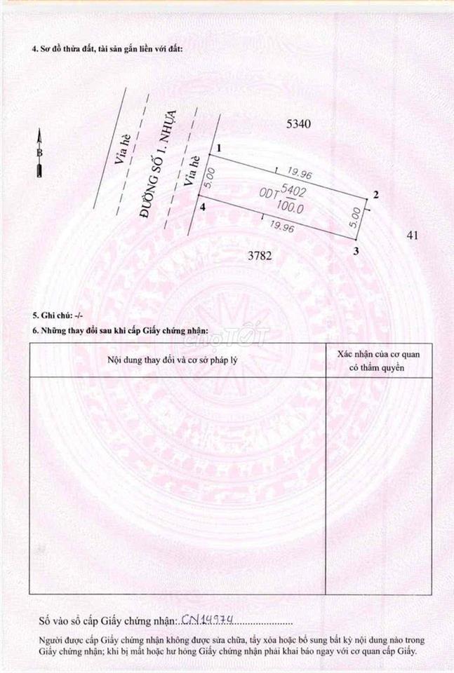 Đất KDC Đông Hoà - 100m2 tc 100%