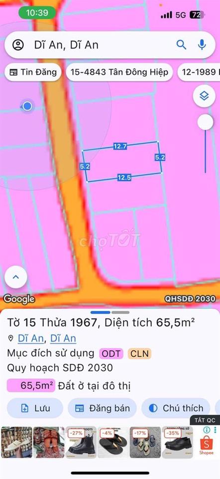 Mặt Tiền Cao Bá Quát gần cụm trường THPT Dĩ An