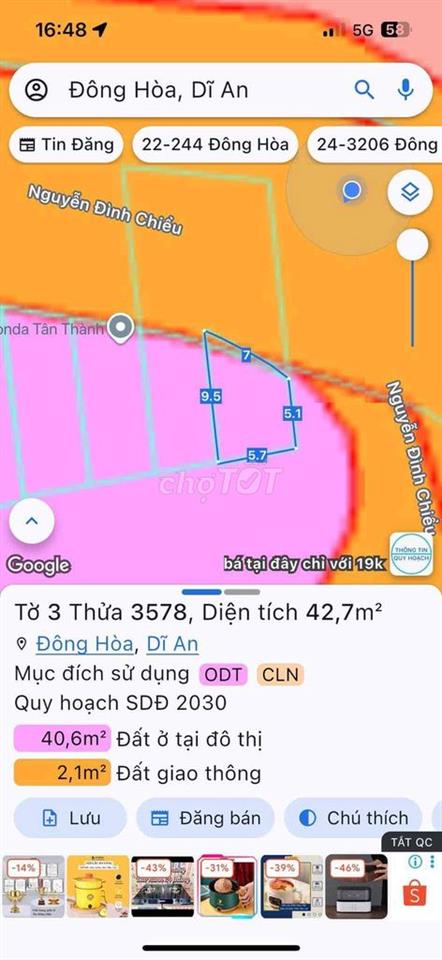 Mặt Tiền Nguyễn Đình Chiểu phường Đông Hoà