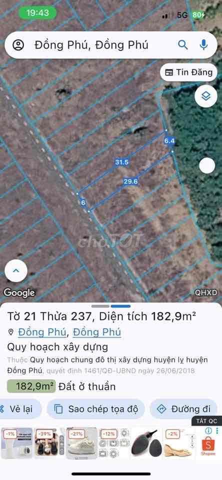 Đất SHR 182,9m2 Gần Trung Tâm Hành chính Công Đồng Phú