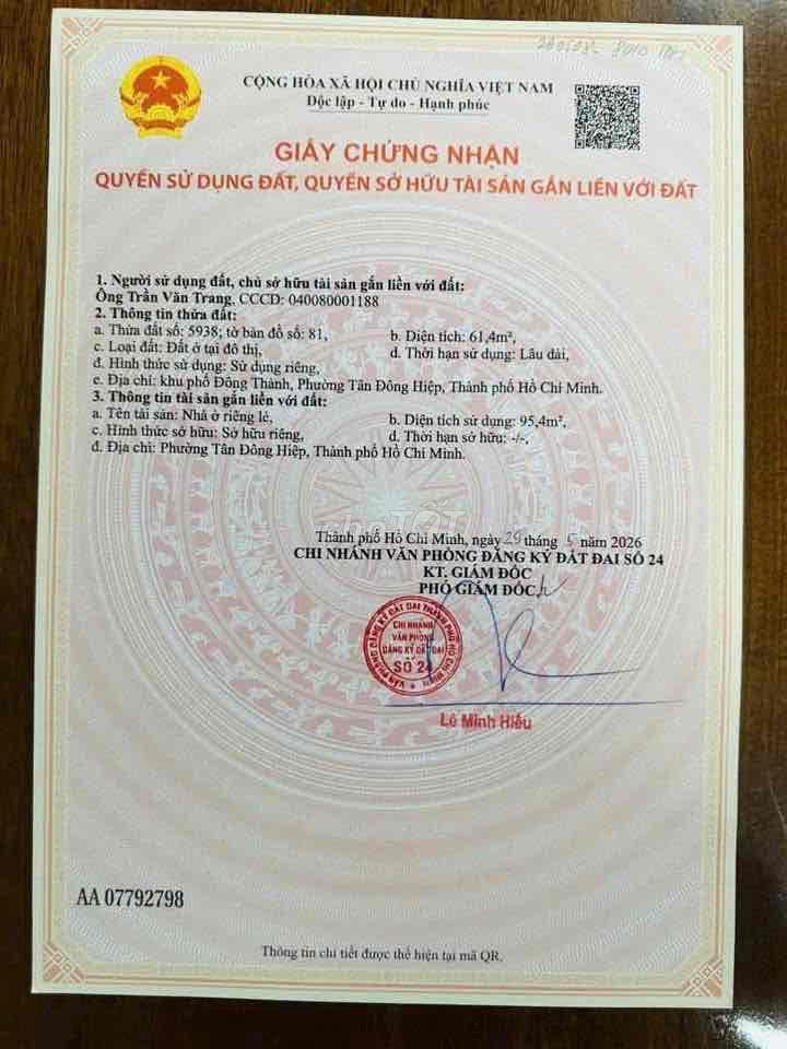 Nhà Đã Hoàn Công lầu trệt gần trường THPT Nguyễn T Minh Khai