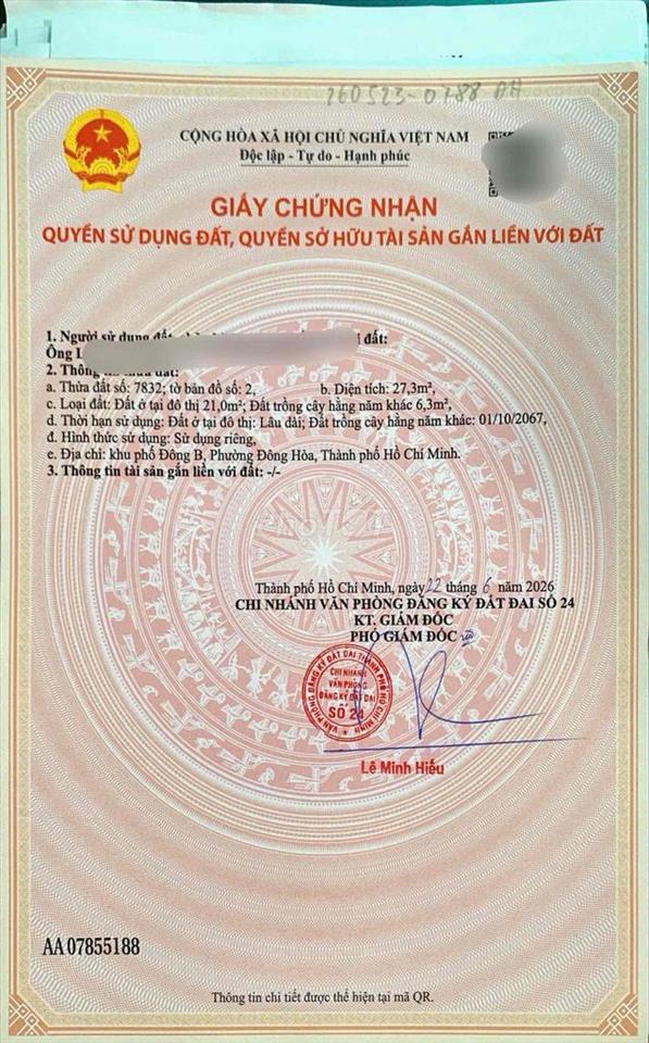 Nhà SHR lầu trệt mặt tiền đường nhựa Nguyễn Bính Dt 27,3m2