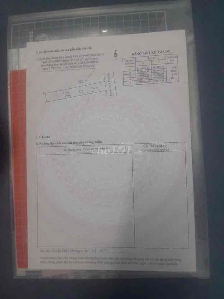 Đất SHR Dt 251,8m2 tc 100m2