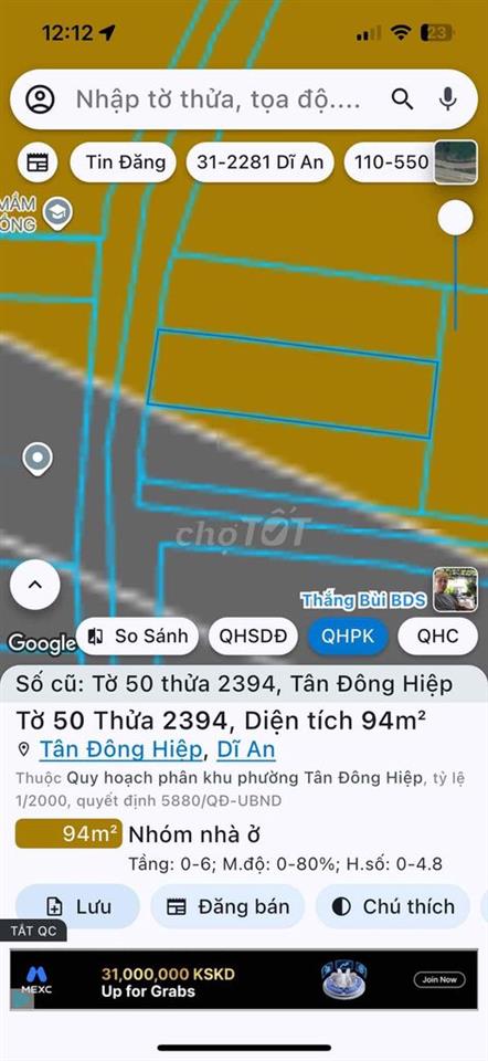 Mặt Tiền đường Trần Thị Xanh SHR DT 93,9m2