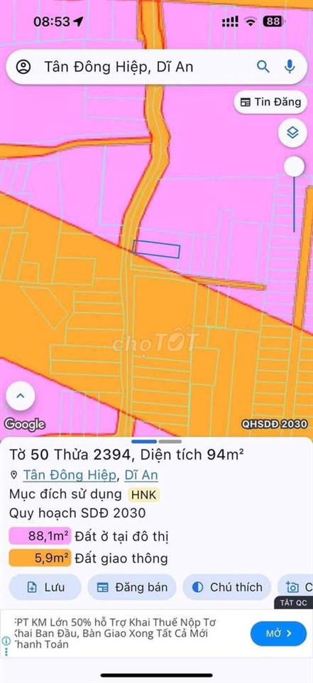 Mặt Tiền đường Trần Thị Xanh SHR DT 93,9m2