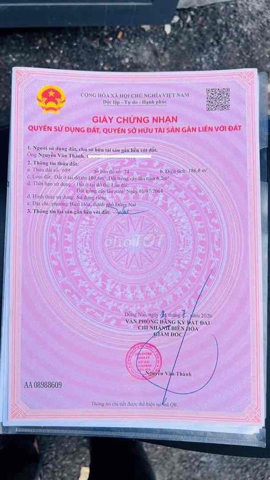 ĐẤT SHR THỔ CƯ 60m2 có GPXD HẺM 183 PHẠM Văn Diêu