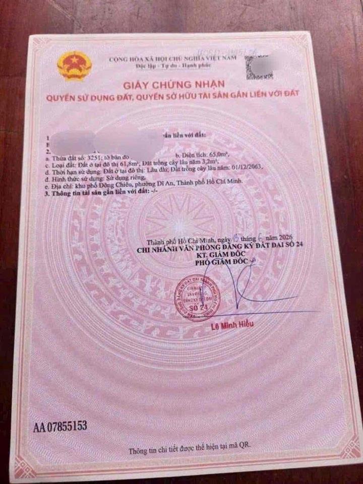 Nhà SHR lầu trệt gần ngã tư Chiêu Liêu 65m2