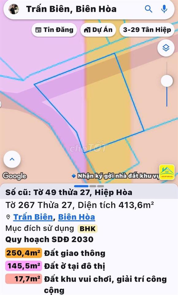 BÁN ĐẤT HIỆP HÒA – TRẤN BIÊN, BIÊN HÒA