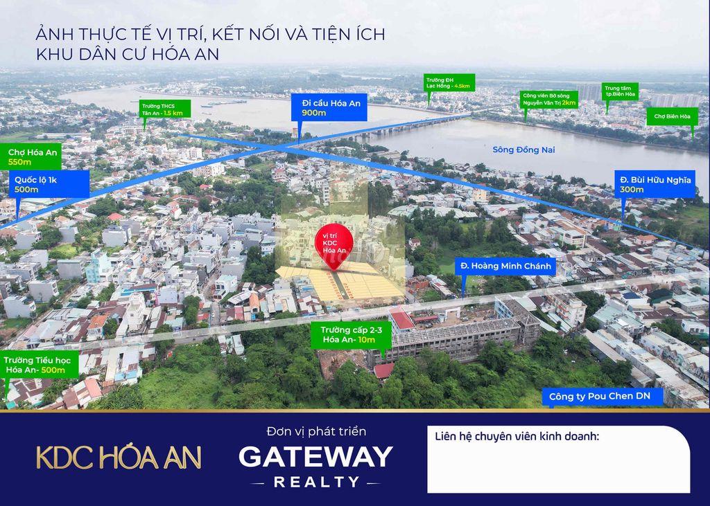 Đất nền - Hoá An mặt tiền đường Hoàng Minh Chánh, sổ hồng riêng