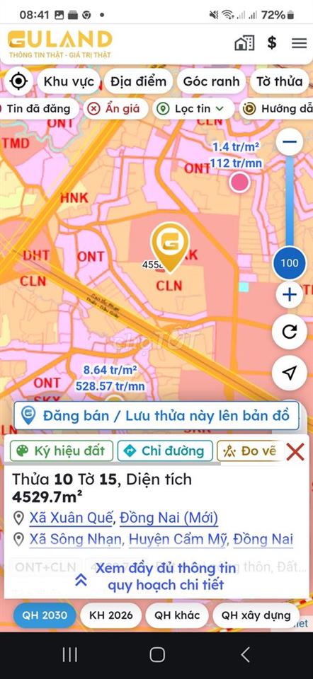 Bán đất Mt Sông Nhạn .Cẩm Mỹ. Đồng Nai